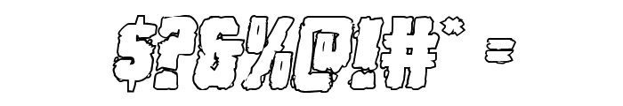 Bog Beast Outline Italic Font OTHER CHARS
