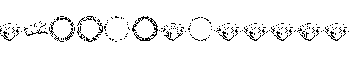 Book Stamps Figure Font UPPERCASE