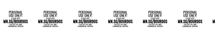 Bourdos PERSONAL USE ONLY Italic Font OTHER CHARS