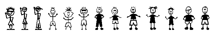 Boy Characters Font UPPERCASE