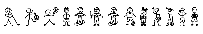 Boy Characters Font LOWERCASE