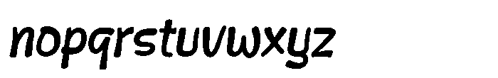 Bochank Slant Font LOWERCASE