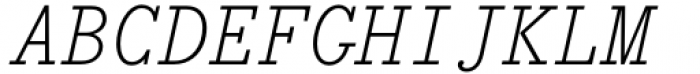 Bodoni Egyptian Mono Thin Italic Font UPPERCASE