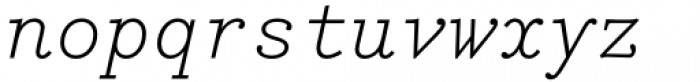 Bodoni Egyptian Mono Thin Italic Font LOWERCASE