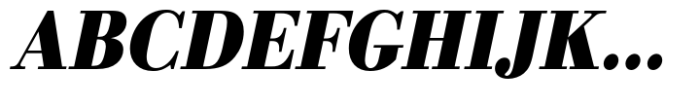 Bodoni Std Bold Extra Narrow Oblique Font UPPERCASE
