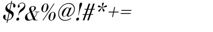 Bodoni Std Light Narrow Oblique Font OTHER CHARS
