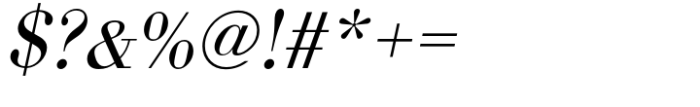 Bodoni Std Light Oblique Font OTHER CHARS