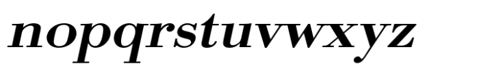 Bodoni Std Medium Extra Wide Oblique Font LOWERCASE