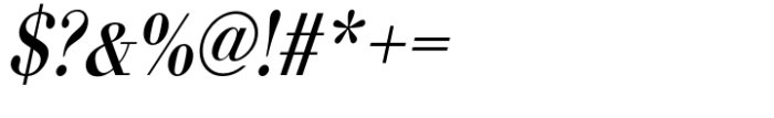 Bodoni Std Regular Extra Narrow Oblique Font OTHER CHARS