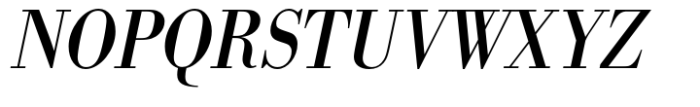Bodoni Std Regular Extra Narrow Oblique Font UPPERCASE