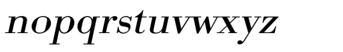 Bodoni Std Regular Extra Wide Oblique Font LOWERCASE