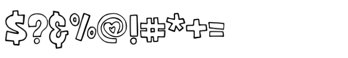Bold Heart Outline Font OTHER CHARS