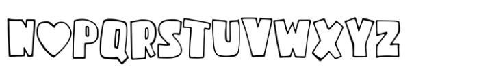 Bold Heart Outline Font UPPERCASE