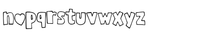 Bold Heart Outline Font LOWERCASE