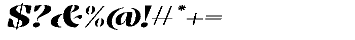 Bolegan Display Expanded Slant Font OTHER CHARS