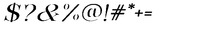 Bonarchi Expanded Italic Font OTHER CHARS