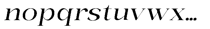 Bonarchi Expanded Italic Font LOWERCASE
