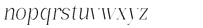 Bonarchi Extra Light Condensed Italic Font LOWERCASE