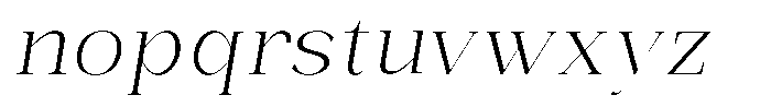 Bonarchi Extra Light Sem Exp Italic Font LOWERCASE