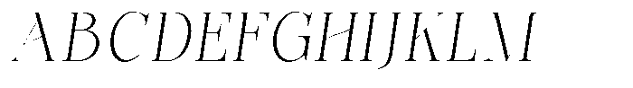 Bonarchi Extra Light Semi Condensed Italic Font UPPERCASE