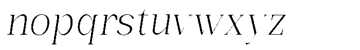 Bonarchi Extra Light Semi Condensed Italic Font LOWERCASE
