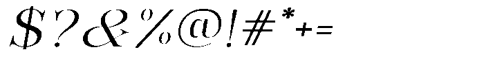 Bonarchi Light Expanded Italic Font OTHER CHARS