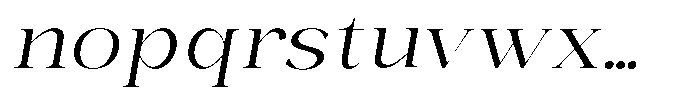 Bonarchi Light Expanded Italic Font LOWERCASE