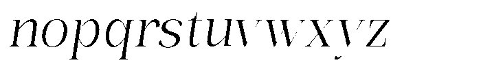 Bonarchi Light Semi Condensed Italic Font LOWERCASE