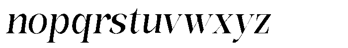 Bonarchi Medium Condensed Italic Font LOWERCASE