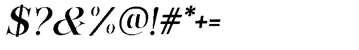 Bonarchi Medium Italic Font OTHER CHARS