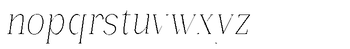 Bonarchi Thin Condensed Italic Font LOWERCASE