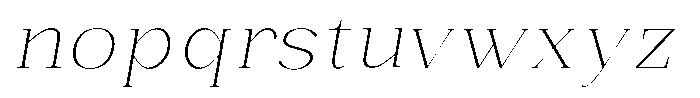 Bonarchi Thin Expanded Italic Font LOWERCASE