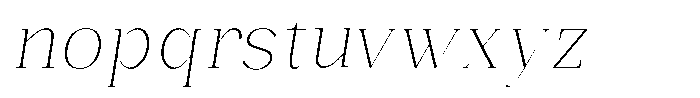 Bonarchi Thin Italic Font LOWERCASE