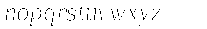 Bonarchi Thin Semi Condensed Italic Font LOWERCASE