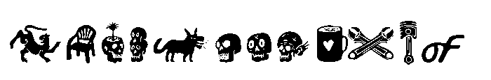 Boneyard Cruiser High Boneyard Cruiser Dingbats Regular Font UPPERCASE