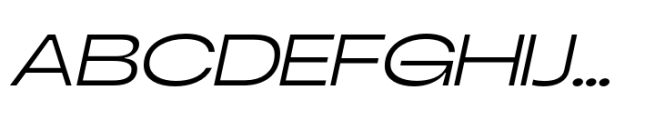Bonga Sans Extended Light Oblique Font UPPERCASE