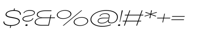 Bonga Sans Extended Thin Oblique Font OTHER CHARS