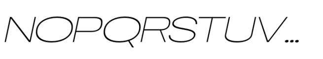 Bonga Sans Extended Thin Oblique Font UPPERCASE
