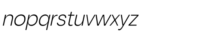 Bonga Sans Extra Light Oblique Font LOWERCASE