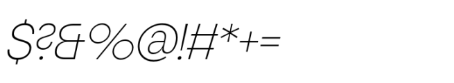 Bonga Sans Thin Oblique Font OTHER CHARS