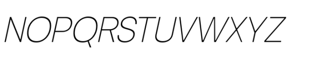 Bonga Sans Thin Oblique Font UPPERCASE
