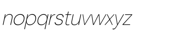 Bonga Sans Thin Oblique Font LOWERCASE