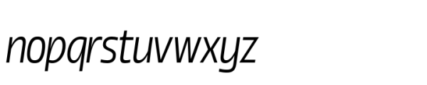 Boom Sans Narrow Light Italic Font LOWERCASE
