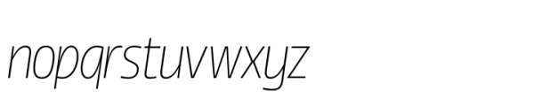 Boom Sans Narrow Thin Italic Font LOWERCASE