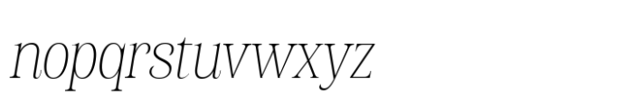Borgalie Thin Oblique Font LOWERCASE