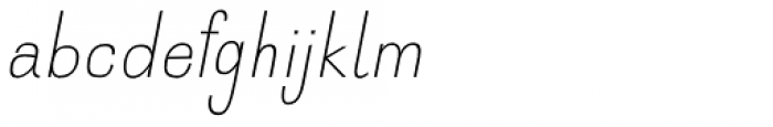 Boronia Thin Italic Font LOWERCASE