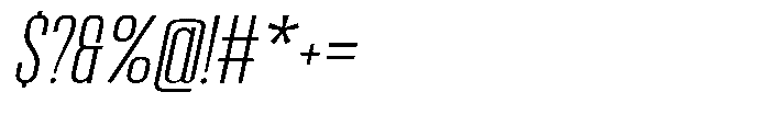 Bounder Thin Italic Font OTHER CHARS