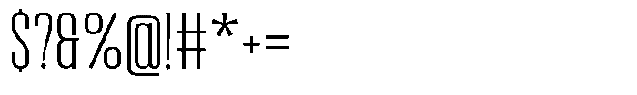 Bounder Thin Font OTHER CHARS