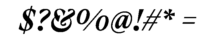 BoogyBrutWEB MediumItalic Font OTHER CHARS