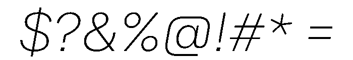 Booton TRIAL ExtraLightItalic Instance Font OTHER CHARS